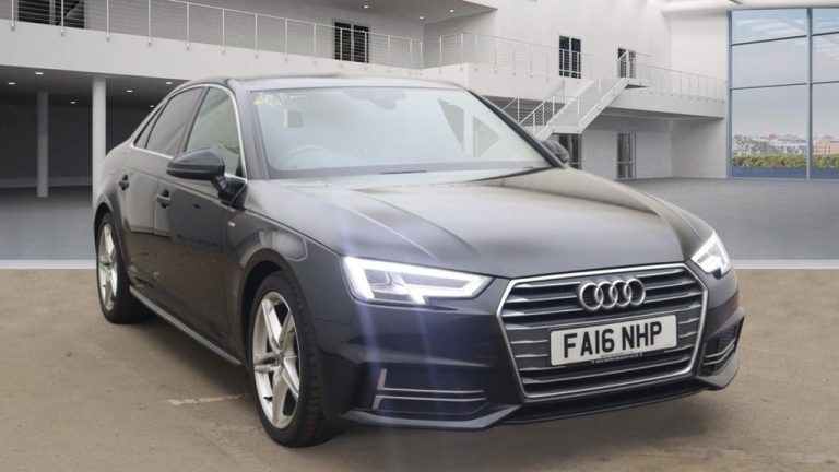 Used 2016 BLACK AUDI A4 Saloon 2.0 TDI S LINE 4d AUTO 148 BHP DIESEL (reg. 2016-06-30) (Automatic) for sale in Stockport
