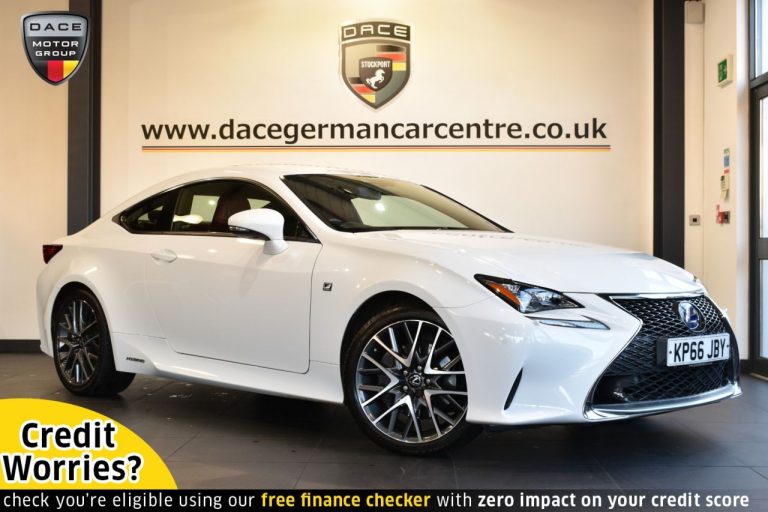Used 2016 WHITE LEXUS RC Coupe 2.5 300H F SPORT 2DR 178 BHP HYBRID ELECTRIC (reg. 2016-11-30) (Automatic) for sale in Stockport