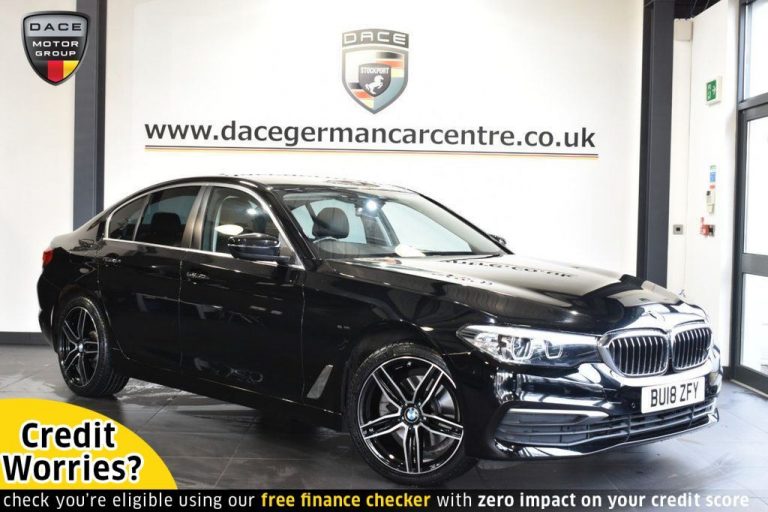 Used 2018 BLACK BMW 5 SERIES Saloon 2.0 520D SE 4DR 188 BHP DIESEL (reg. 2018-06-29) (Automatic) for sale in Stockport
