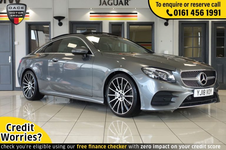 Used 2018 GREY MERCEDES-BENZ E-CLASS Coupe 2.0 E 220 D AMG LINE PREMIUM PLUS 2d AUTO 192 BHP DIESEL (reg. 2018-04-09) (Automatic) for sale in Stockport