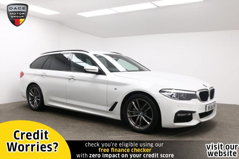 Used 2018 WHITE BMW 5 SERIES Estate 2.0 520D M SPORT TOURING 5d AUTO 188 BHP DIESEL (reg. 2018-03-01) (Automatic) for sale in Stockport