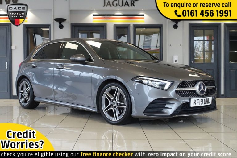 Used 2019 GREY MERCEDES-BENZ A-CLASS Hatchback 1.5 A 180 D AMG LINE EXECUTIVE 5d AUTO 114 BHP DIESEL (reg. 2019-07-11) (Automatic) for sale in Stockport