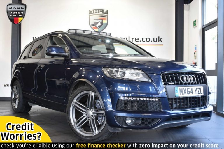Used 2014 BLUE AUDI Q7 Estate 3.0 TDI QUATTRO S LINE 5DR AUTO 245 BHP DIESEL (reg. 2014-09-26) (Automatic) for sale in Stockport