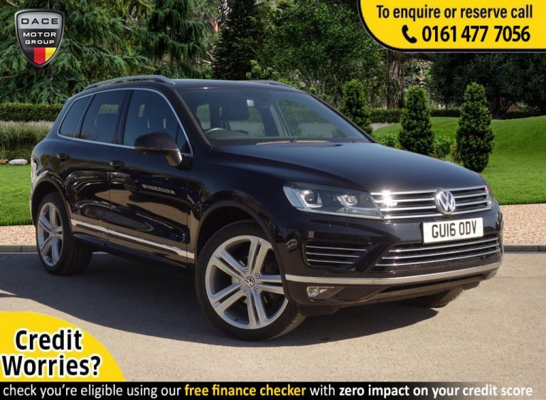 Used 2016 BLACK VOLKSWAGEN TOUAREG SUV 3.0 V6 R-LINE TDI BLUEMOTION TECHNOLOGY 5d AUTO 259 BHP DIESEL (reg. 2016-03-02) (Automatic) for sale in Stockport