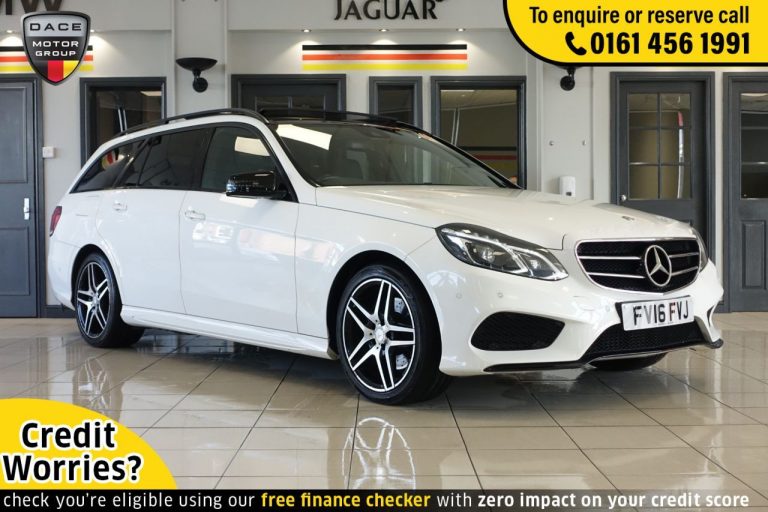 Used 2016 WHITE MERCEDES-BENZ E-CLASS Estate 2.1 E220 BLUETEC AMG NIGHT EDITION PREMIUM 5d AUTO 174 BHP DIESEL (reg. 2016-05-24) (Automatic) for sale in Stockport