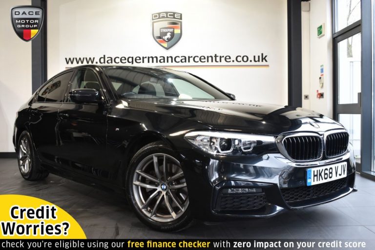 Used 2018 BLACK BMW 5 SERIES Saloon 2.0 520D M SPORT 4DR AUTO 188 BHP DIESEL (reg. 2018-11-30) (Automatic) for sale in Stockport