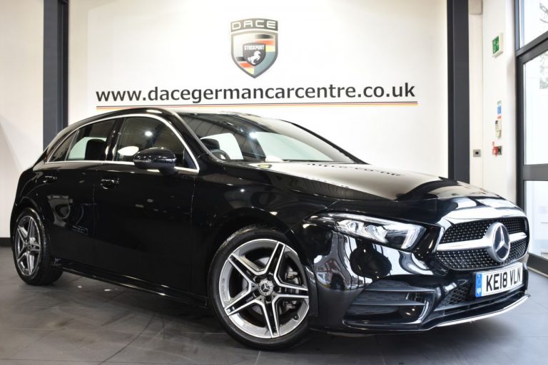 Used 2018 BLACK MERCEDES-BENZ A-CLASS Hatchback 1.3 A 200 AMG LINE 5DR AUTO 161 BHP PETROL (reg. 2018-07-31) (Automatic) for sale in Stockport