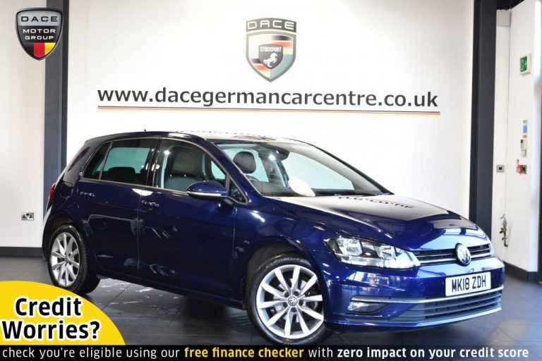 Used 2018 BLUE VOLKSWAGEN GOLF Hatchback 1.6 GT TDI BLUEMOTION TECHNOLOGY DSG 5DR AUTO 114 BHP DIESEL (reg. 2018-03-16) (Automatic) for sale in Stockport