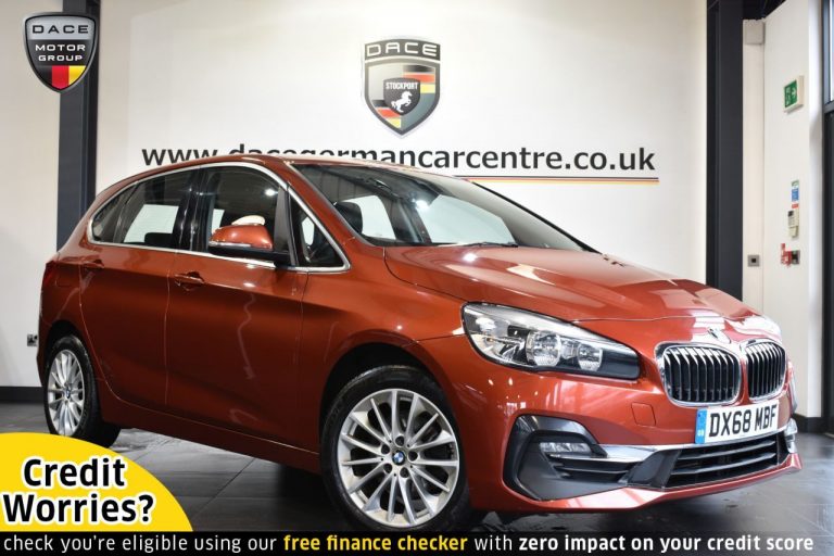 Used 2018 ORANGE BMW 2 SERIES ACTIVE TOURER Hatchback 1.5 216D LUXURY ACTIVE TOURER 5DR AUTO 115 BHP DIESEL (reg. 2018-11-07) (Automatic) for sale in Stockport