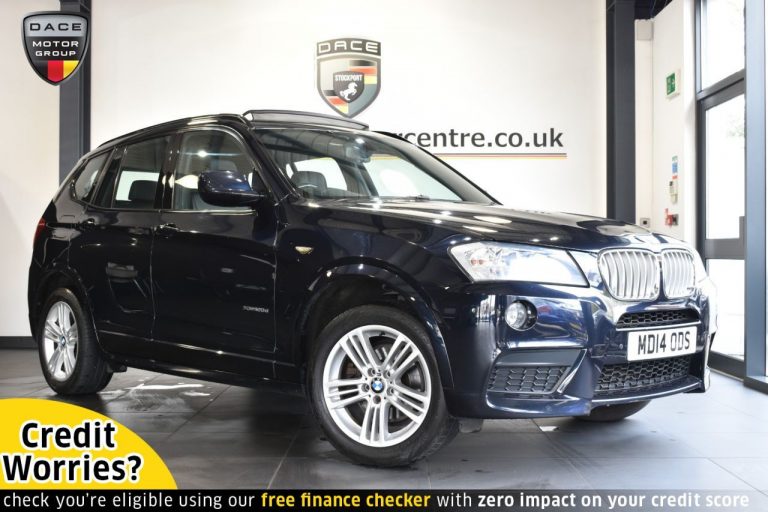 Used 2014 BLACK BMW X3 4x4 2.0 XDRIVE20D M SPORT 5DR AUTO 181 BHP DIESEL (reg. 2014-04-15) (Automatic) for sale in Stockport