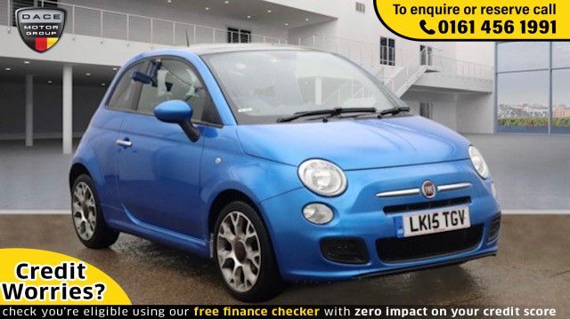 Used 2015 BLUE FIAT 500 Hatchback 1.2 S DUALOGIC 3d AUTO 69 BHP PETROL (reg. 2015-03-30) (Automatic) for sale in Stockport