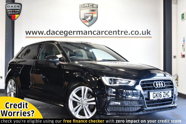 Used 2016 BLACK AUDI A3 Hatchback 1.4 TFSI S LINE NAV 5DR AUTO 124 BHP PETROL (reg. 2016-03-16) (Automatic) for sale in Stockport