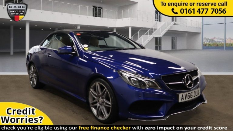 Used 2016 BLUE MERCEDES-BENZ E-CLASS Convertible 2.1 E 220 D AMG LINE EDITION PREMIUM 2d AUTO 174 BHP DIESEL (reg. 2016-10-17) (Automatic) for sale in Stockport