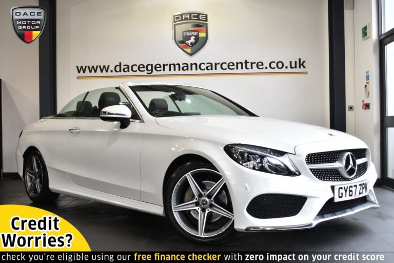 Used 2018 WHITE MERCEDES-BENZ C-CLASS Convertible 2.1 C 220 D AMG LINE 2DR AUTO 168 BHP DIESEL (reg. 2018-01-31) (Automatic) for sale in Stockport