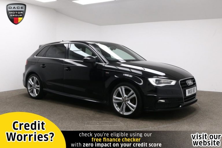 Used 2015 BLACK AUDI A3 Hatchback 1.6 TDI S LINE 5d AUTO 109 BHP DIESEL (reg. 2015-03-31) (Automatic) for sale in Stockport
