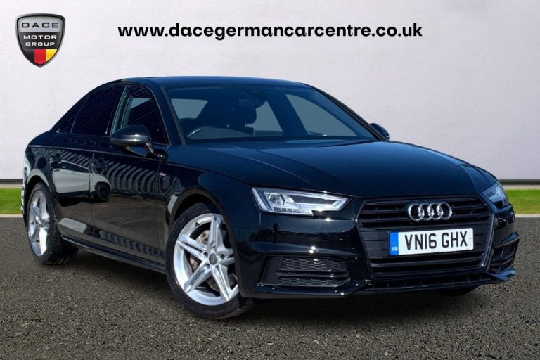 Used 2016 BLACK AUDI A4 Saloon 2.0 TDI S LINE 4DR AUTO 188 BHP DIESEL (reg. 2016-05-23) (Automatic) for sale in Stockport