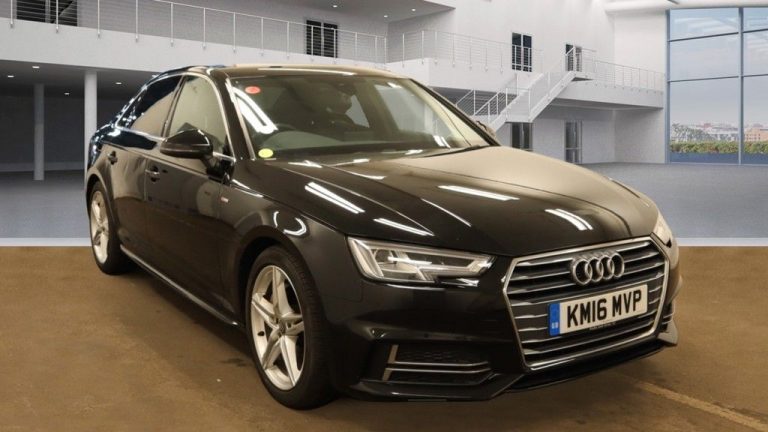 Used 2016 BLACK AUDI A4 Saloon 2.0 TDI S LINE 4DR AUTO 188 BHP DIESEL (reg. 2016-04-15) (Automatic) for sale in Stockport