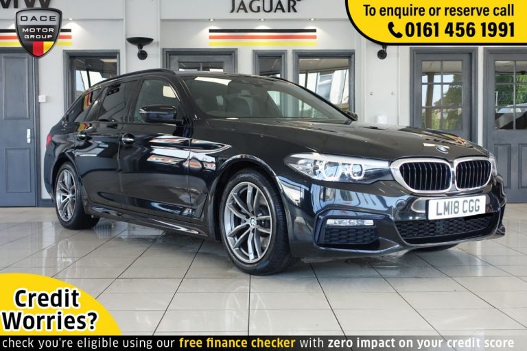 Used 2018 BLACK BMW 5 SERIES Estate 2.0 520D M SPORT TOURING 5d AUTO 188 BHP DIESEL (reg. 2018-05-31) (Automatic) for sale in Stockport