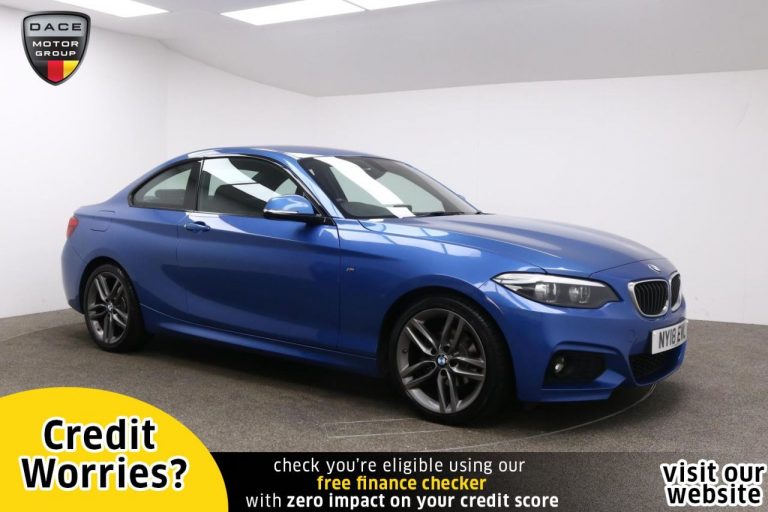 Used 2018 BLUE BMW 2 SERIES Coupe 2.0 218D M SPORT 2d AUTO 148 BHP DIESEL (reg. 2018-08-24) (Automatic) for sale in Stockport