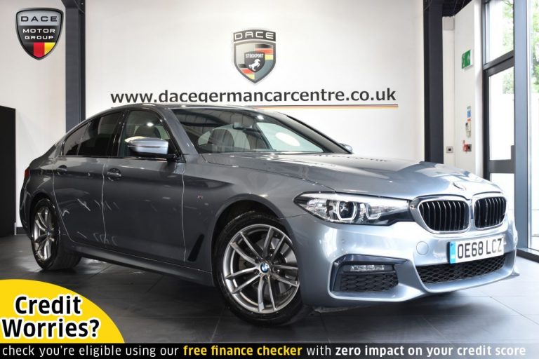 Used 2018 BLUE BMW 5 SERIES Saloon 2.0 520D M SPORT 4DR AUTO 188 BHP DIESEL (reg. 2018-12-31) (Automatic) for sale in Stockport