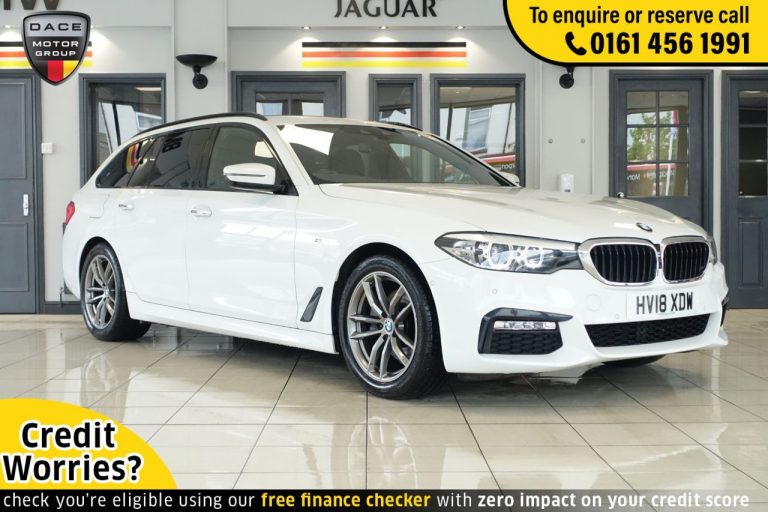 Used 2018 WHITE BMW 5 SERIES Estate 2.0 520D M SPORT TOURING 5d AUTO 188 BHP DIESEL (reg. 2018-04-30) (Automatic) for sale in Stockport