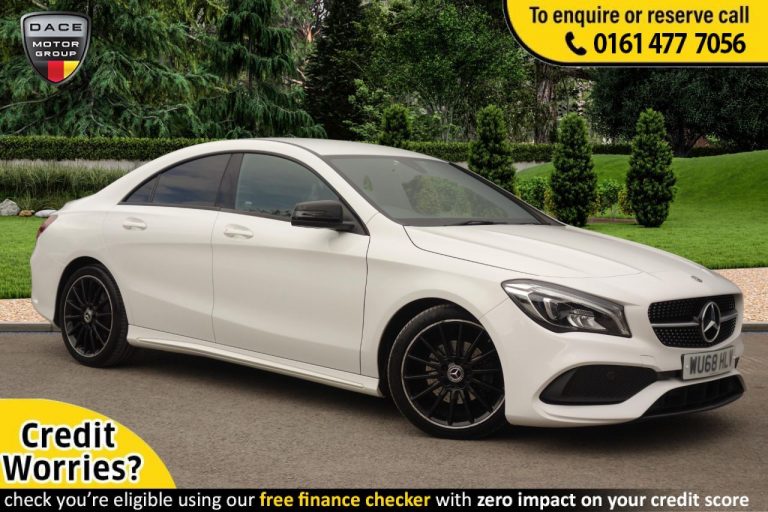 Used 2018 WHITE MERCEDES-BENZ CLA Saloon 1.6 CLA 200 AMG LINE NIGHT EDITION 4d AUTO 154 BHP PETROL (reg. 2018-10-19) (Automatic) for sale in Stockport
