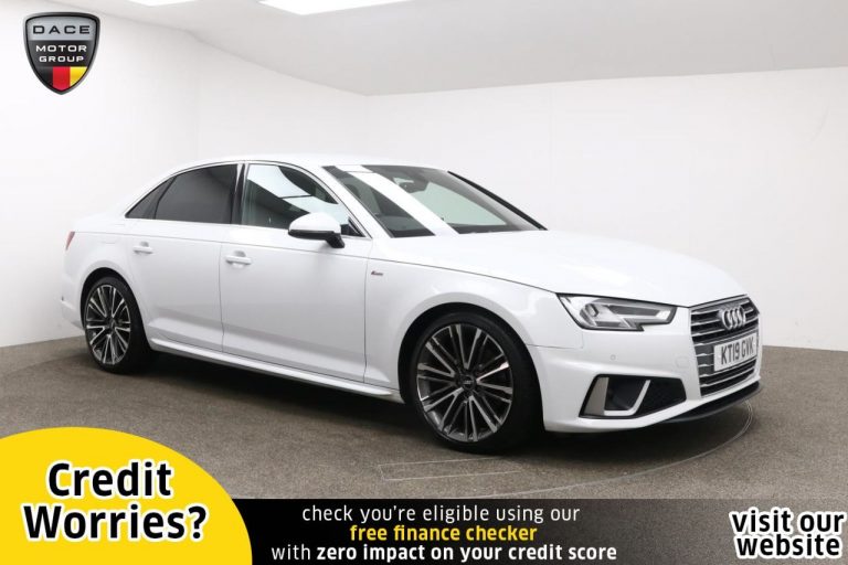 Used 2019 WHITE AUDI A4 Saloon 2.0 TFSI S LINE MHEV 4d 188 BHP PETROL (reg. 2019-04-30) (Automatic) for sale in Stockport