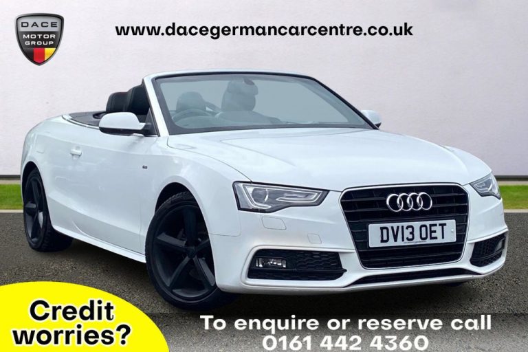 Used 2013 WHITE AUDI A5 CABRIOLET Convertible 2.0 TDI S LINE 2d AUTO 175 BHP DIESEL (reg. 2013-04-09) (Automatic) for sale in Stockport