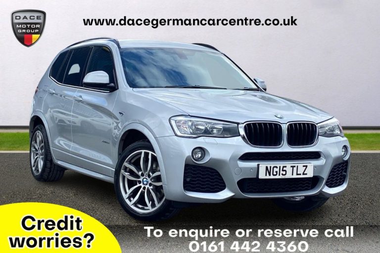 Used 2015 SILVER BMW X3 4x4 2.0 XDRIVE20D M SPORT 5DR AUTO 188 BHP DIESEL (reg. 2015-08-21) (Automatic) for sale in Stockport