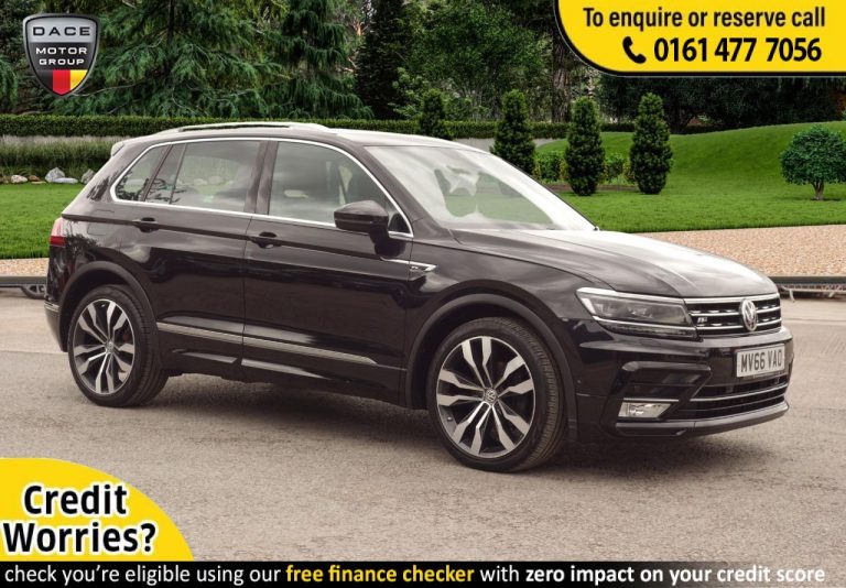 Used 2016 BLACK VOLKSWAGEN TIGUAN Estate 2.0 R LINE TDI BMT 4MOTION DSG 5d AUTO 148 BHP DIESEL (reg. 2016-09-16) (Automatic) for sale in Stockport