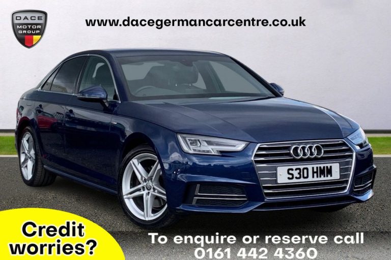 Used 2016 BLUE AUDI A4 Saloon 2.0 TDI S LINE 4DR AUTO 148 BHP DIESEL (reg. 2016-12-02) (Automatic) for sale in Stockport