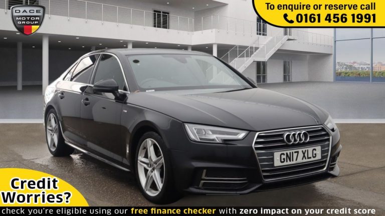 Used 2017 BLACK AUDI A4 Saloon 2.0 TDI S LINE 4d AUTO 148 BHP DIESEL (reg. 2017-03-17) (Automatic) for sale in Stockport