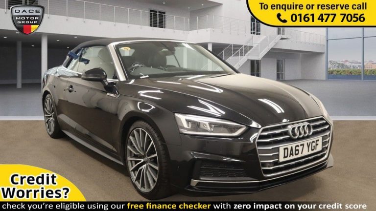 Used 2018 BLACK AUDI A5 Convertible 2.0 TDI S LINE 2d AUTO 188 BHP DIESEL (reg. 2018-01-11) (Automatic) for sale in Stockport