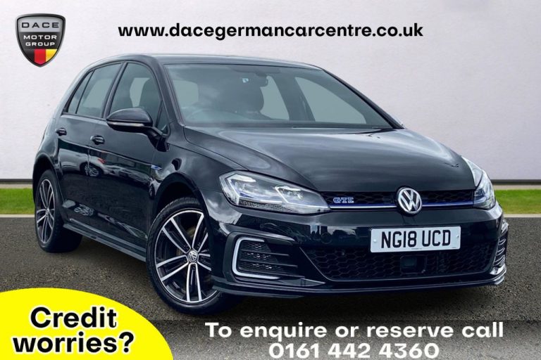 Used 2018 BLACK VOLKSWAGEN GOLF Hatchback 1.4 GTE DSG 5DR AUTO 150 BHP HYBRID ELECTRIC (reg. 2018-08-15) (Automatic) for sale in Stockport