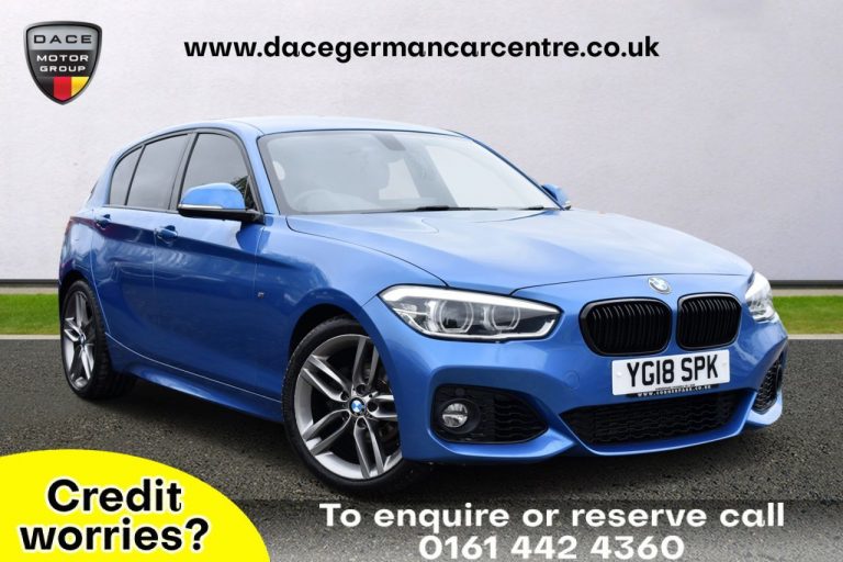Used 2018 BLUE BMW 1 SERIES Hatchback 1.5 118I M SPORT 5DR AUTO 134 BHP PETROL (reg. 2018-08-10) (Automatic) for sale in Stockport
