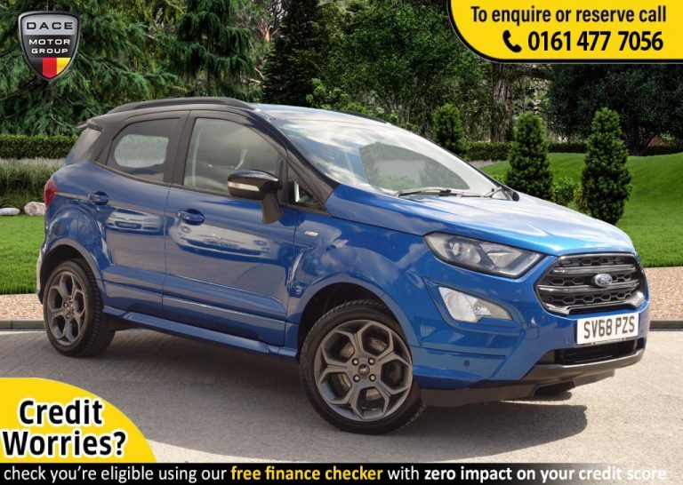 Used 2018 BLUE FORD ECOSPORT Hatchback 1.0 ST-LINE 5d AUTO 124 BHP PETROL (reg. 2018-10-27) (Automatic) for sale in Stockport