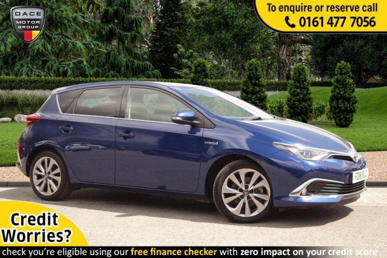 Used 2018 BLUE TOYOTA AURIS Hatchback 1.8 VVT-I EXCEL 5d AUTO 135 BHP HYBRID ELECTRIC (reg. 2018-05-31) (Automatic) for sale in Stockport