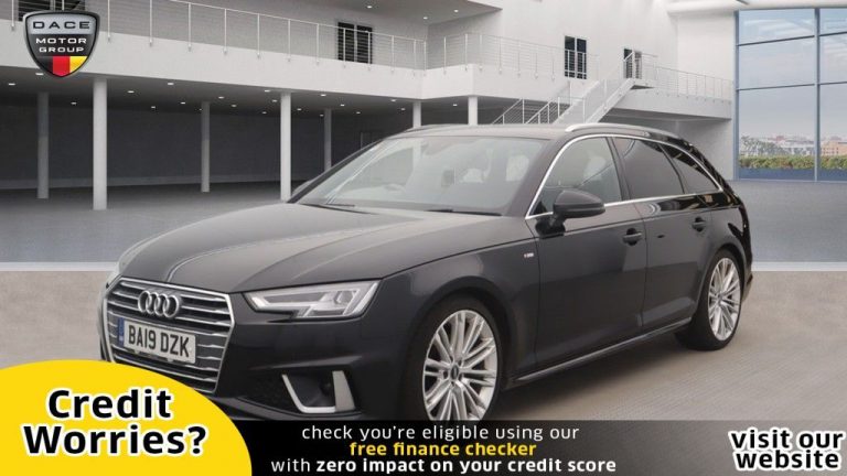 Used 2019 BLACK AUDI A4 Estate 2.0 AVANT TDI S LINE 5d AUTO 148 BHP DIESEL (reg. 2019-06-21) (Automatic) for sale in Stockport