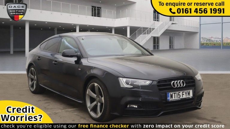 Used 2015 BLACK AUDI A5 Hatchback 2.0 TDI BLACK EDITION PLUS 5d AUTO 187 BHP DIESEL (reg. 2015-07-28) (Automatic) for sale in Stockport