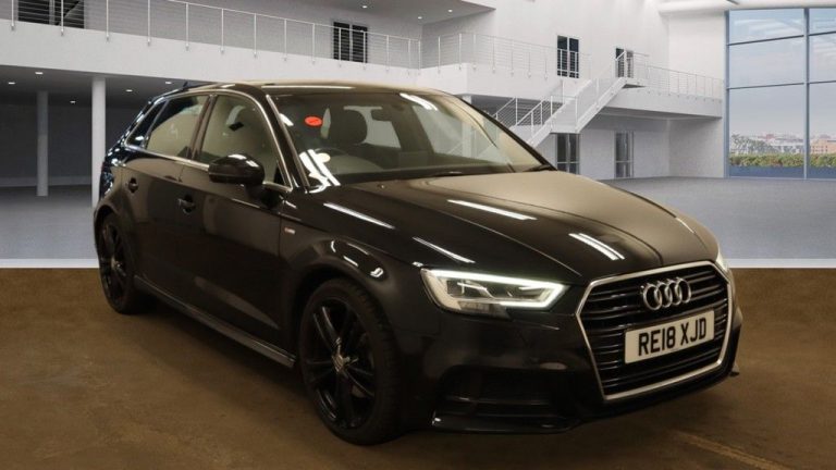 Used 2018 BLACK AUDI A3 Hatchback 1.5 TFSI S LINE 5DR AUTO 148 BHP PETROL (reg. 2018-05-11) (Automatic) for sale in Stockport