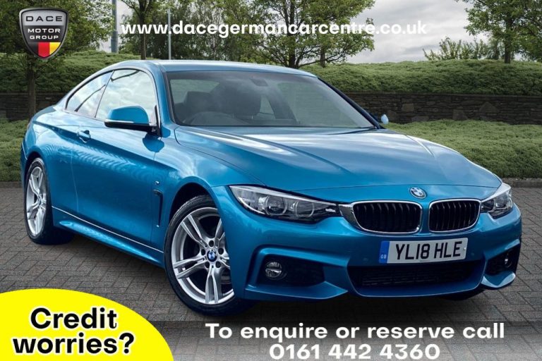 Used 2018 BLUE BMW 4 SERIES Coupe 2.0 420D M SPORT 2DR AUTO 188 BHP DIESEL (reg. 2018-08-20) (Automatic) for sale in Stockport