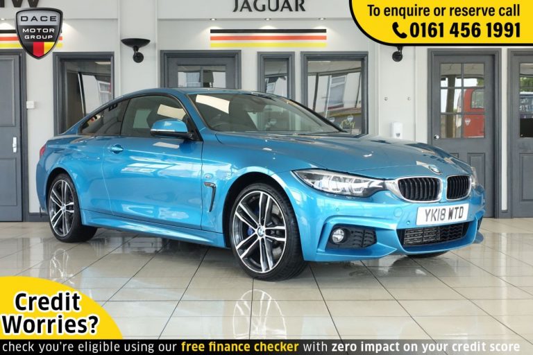 Used 2018 BLUE BMW 4 SERIES Coupe 3.0 430D XDRIVE M SPORT 2d AUTO 255 BHP DIESEL (reg. 2018-03-27) (Automatic) for sale in Stockport