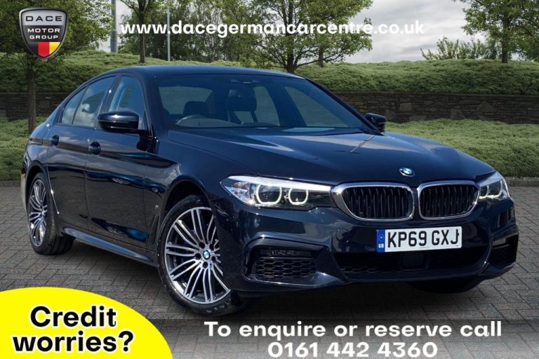Used 2019 BLACK BMW 5 SERIES Saloon 2.0 530E M SPORT 4DR AUTO 249 BHP HYBRID ELECTRIC (reg. 2019-09-27) (Automatic) for sale in Stockport