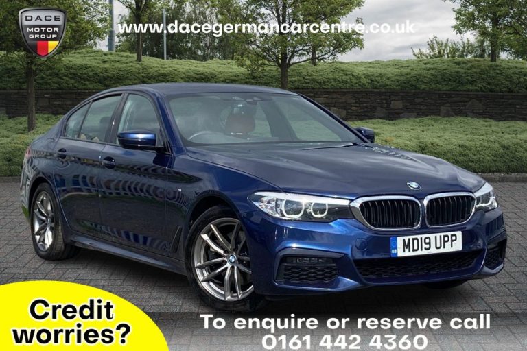 Used 2019 BLUE BMW 5 SERIES Saloon 2.0 520D M SPORT 4DR AUTO 188 BHP DIESEL (reg. 2019-05-31) (Automatic) for sale in Stockport
