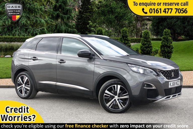 Used 2019 GREY PEUGEOT 3008 SUV 1.5 BLUEHDI S/S GT LINE 5d AUTO 129 BHP DIESEL (reg. 2019-01-25) (Automatic) for sale in Stockport