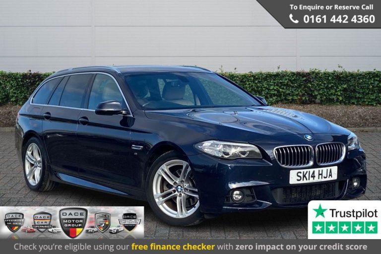Used 2014 BLUE BMW 5 SERIES Estate 2.0 520D M SPORT TOURING 5DR 181 BHP DIESEL (reg. 2014-03-26) (Automatic) for sale in Stockport
