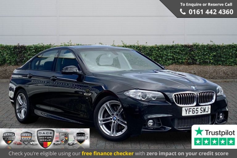 Used 2015 BLACK BMW 5 SERIES Saloon 2.0 520D M SPORT 4DR AUTO 188 BHP DIESEL (reg. 2015-12-22) (Automatic) for sale in Stockport