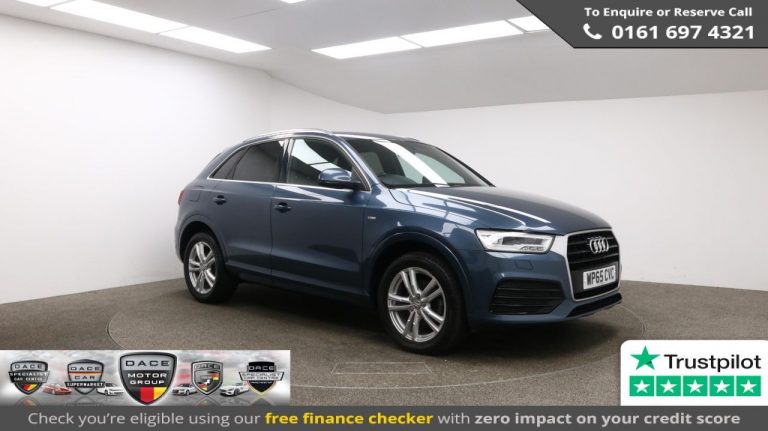 Used 2015 BLUE AUDI Q3 SUV 1.4 TFSI S LINE 5d AUTO 148 BHP PETROL (reg. 2015-11-20) (Automatic) for sale in Stockport