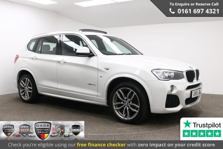 Used 2015 WHITE BMW X3 Estate 2.0 XDRIVE20D M SPORT 5d AUTO 188 BHP DIESEL (reg. 2015-04-09) (Automatic) for sale in Stockport