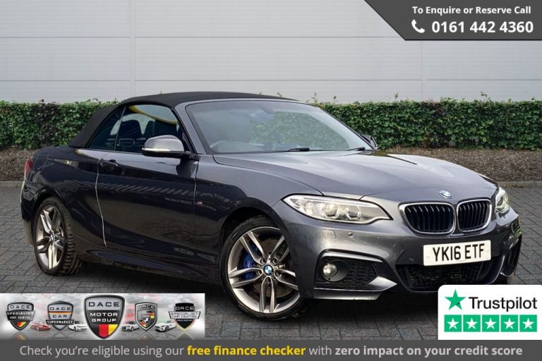 Used 2016 GREY BMW 2 SERIES Convertible 2.0 225D M SPORT 2DR AUTO 222 BHP DIESEL (reg. 2016-03-02) (Automatic) for sale in Stockport
